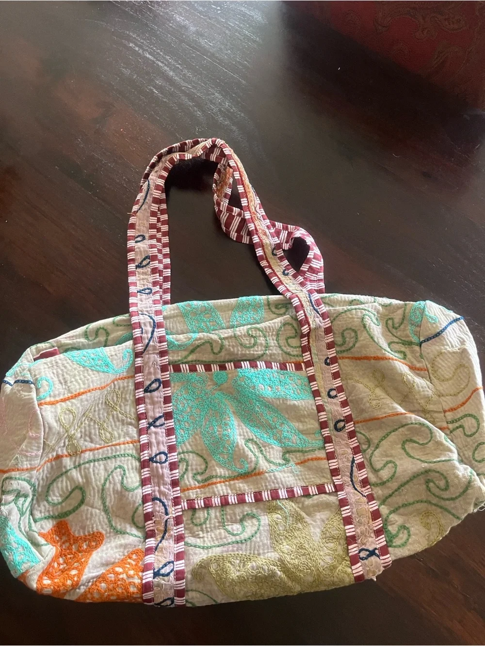 SIOAK One-of-a-Kind Embroidered Quilted Boho Oversized Shoulder Bag